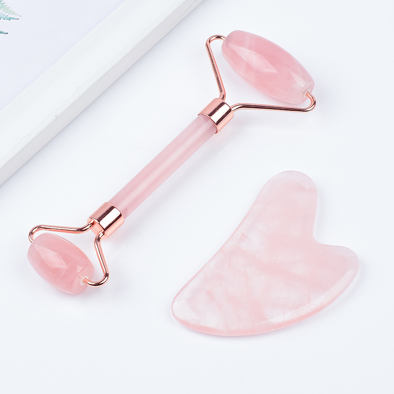 Natural Jade Roller Guasha Set with Box Genuine Crystal Stone Facial Body Massager Pressure Anti Puffy 1 - How to Use a Rose Quartz Roller and Gua Sha?