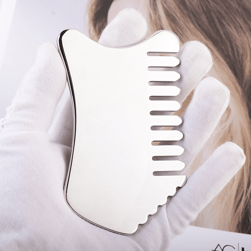 1 main stainless steel gua sha comb gouache scraper head meridian scrapping acupuncture therapy body muscle relaxing massage tool - High Quality Stainless Steel Gua Sha Wholesale Jade Gua Sha Supplier