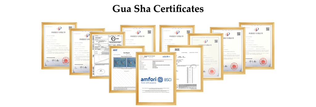 gua sha certificates 1024x347 2 - Jade Roller and Gua Sha Set Wholesale | Gua Sha Supplier & Manufacturer